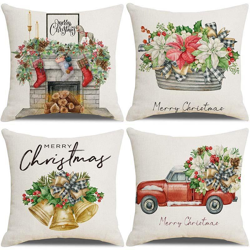 Christmas Pillowcase Combination Multi-patterned Cushion Party Festive Sofa Living Room Pillowcase Pillowcase