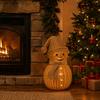 Christmas Snowman Decoration Statue for Holiday Mantel or Tabletop Display