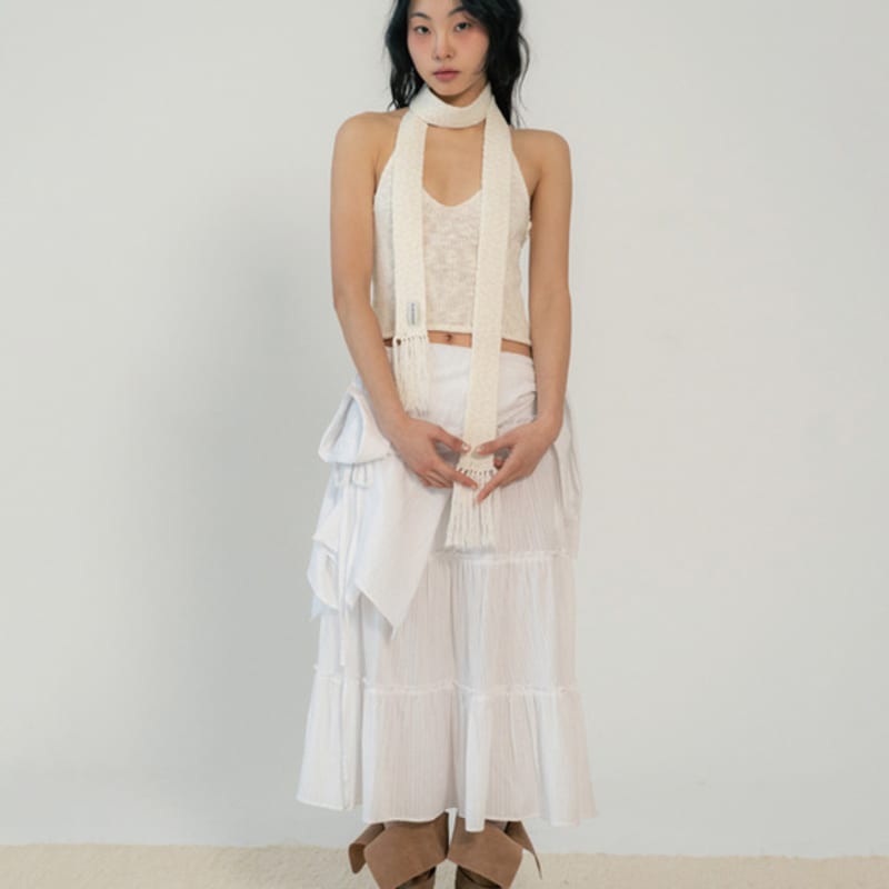 ZIZEMUSEUM ZIZE KNIT MUFFLER (IVORY)