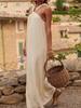 Halter Beach Long Dress Women Summer Sleeveless Backless Maxi Holiday Party Chic Lady Robe