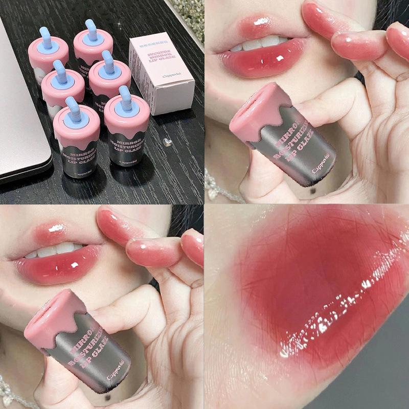 

Cappuvini Joy Mirror Lip Glaze: Moisturizing Plump Sheer Lipstick with Watery Light Mirror Finish, Long-Lasting Women s Lip Gloss.