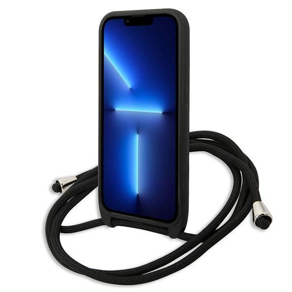 Karl Lagerfeld Klhcp13Lcmnipk Iphone 13 Pro / 13 6,1 Hardcase Czarny/Black Leather Monogram Patch And Cord Iconik