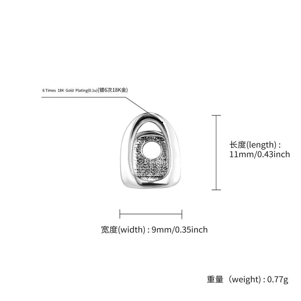Gold Color Metal Hip Hop Rapper Single Shackle Teeth Grillz Cap Top Bottom Dental Braces Hollow out Personality Tooth Jewelry