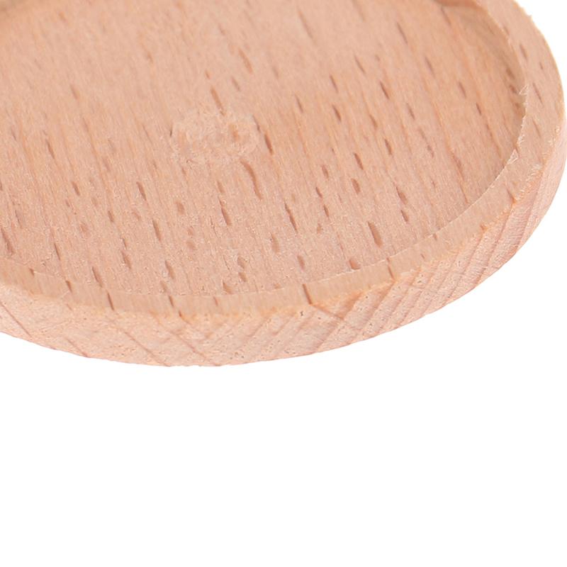 1Pcs 1:12 Dollhouse Wooden Miniature Round Tray Model Furniture Diy Accessories