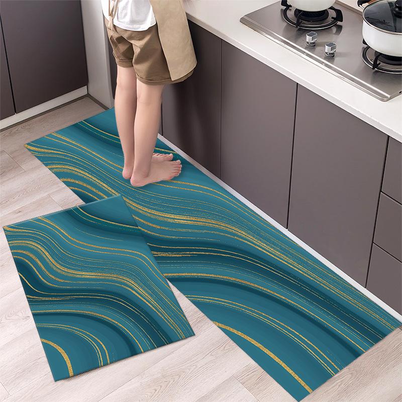 1Pcs Anti Fatigue Kitchen Rugs, OneHouse Marble Print Waterproof Non-Slip Thick Cushioned Kitchen Mat Heavy Duty Comfort Standing Mat for Kitchen