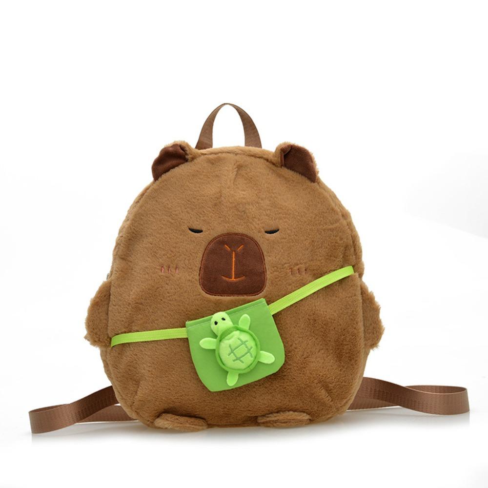 

Knapsack Capybara Plush Toy Backpack Storage Kapibala Plush School Bag Adorkable Holiday Gift коричневий
