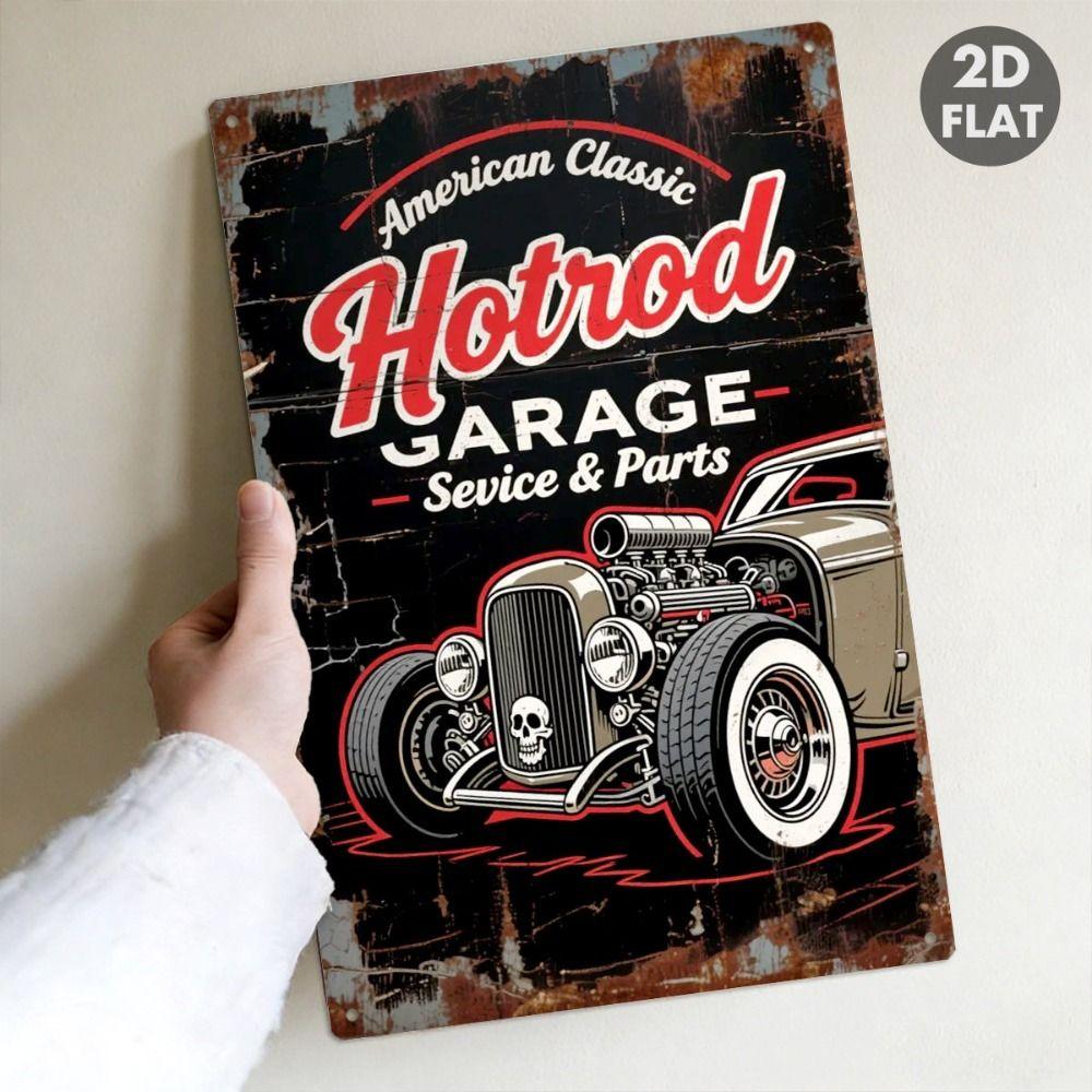 Vintage Metal Car Sign Decor Gift For Auto Lovers Garage Wall Art