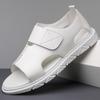 Fashion Hollow Out Mens Casual Leather Summer Flats Non-slip Open-toe Sandals Fashion Breathable Beach Shoes Classic Male Soft Sandals