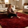 Plush Bedroom Rug, Solid Color Soft Shaggy Carpet, Non-Slip Backing, 19.69 in x 31.5 in Fuzzy Rug for Living Room Kids Room Decor