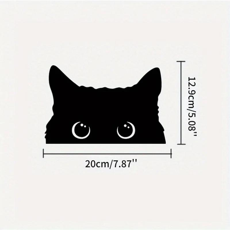 Vinyl Car Sticker Accessory - Waterproof Styling Cover for Car Decoration - Adorable Poor Cat Design with Big Eyes for Car
