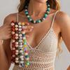 Multi-Color Necklace Irregular Bead Clavicle Chain Trendy Beaded Choker  For Women