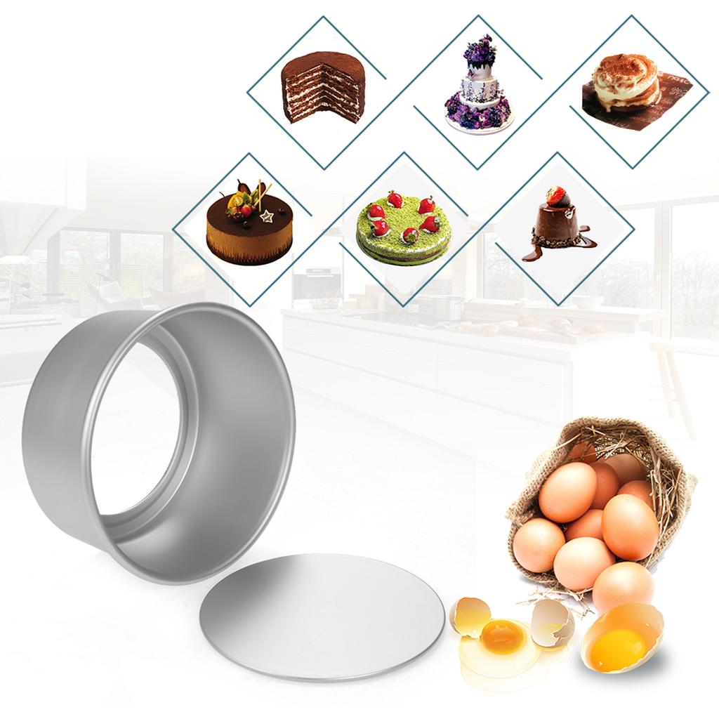 5pcs set Aluminum Alloy Round Cake Mould Chiffon Cake Baking Pan Pudding Cheesecake Mold Set with Removable Bottom