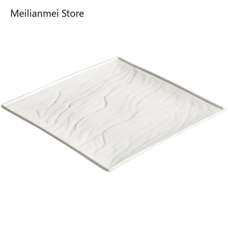 Teller für westliche Küche Hotelrestaurant Geschirr Keramik Weiß Steakteller Keramik Flachteller Abendessen Set Teller und Geschirr