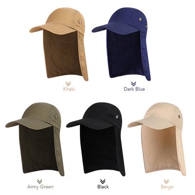 Men UPF 50+ Sun Protection Cap Wide Brim Fishing Sun Cap Hat with Neck Flap