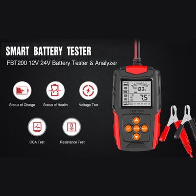 12V 24V Autobatterietester LCD Digitaler Batterieanalysator Autolade-Diagnosewerkzeug für Auto LKW Motorrad Rot