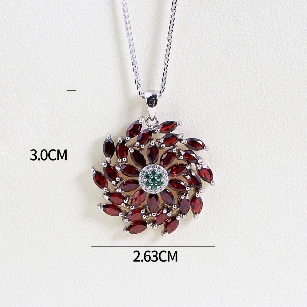 Doğal Mozambik garnet zarif tasarımı büyük kolye kolye kadınlar için güzel takı takı parti ziyafet giyim