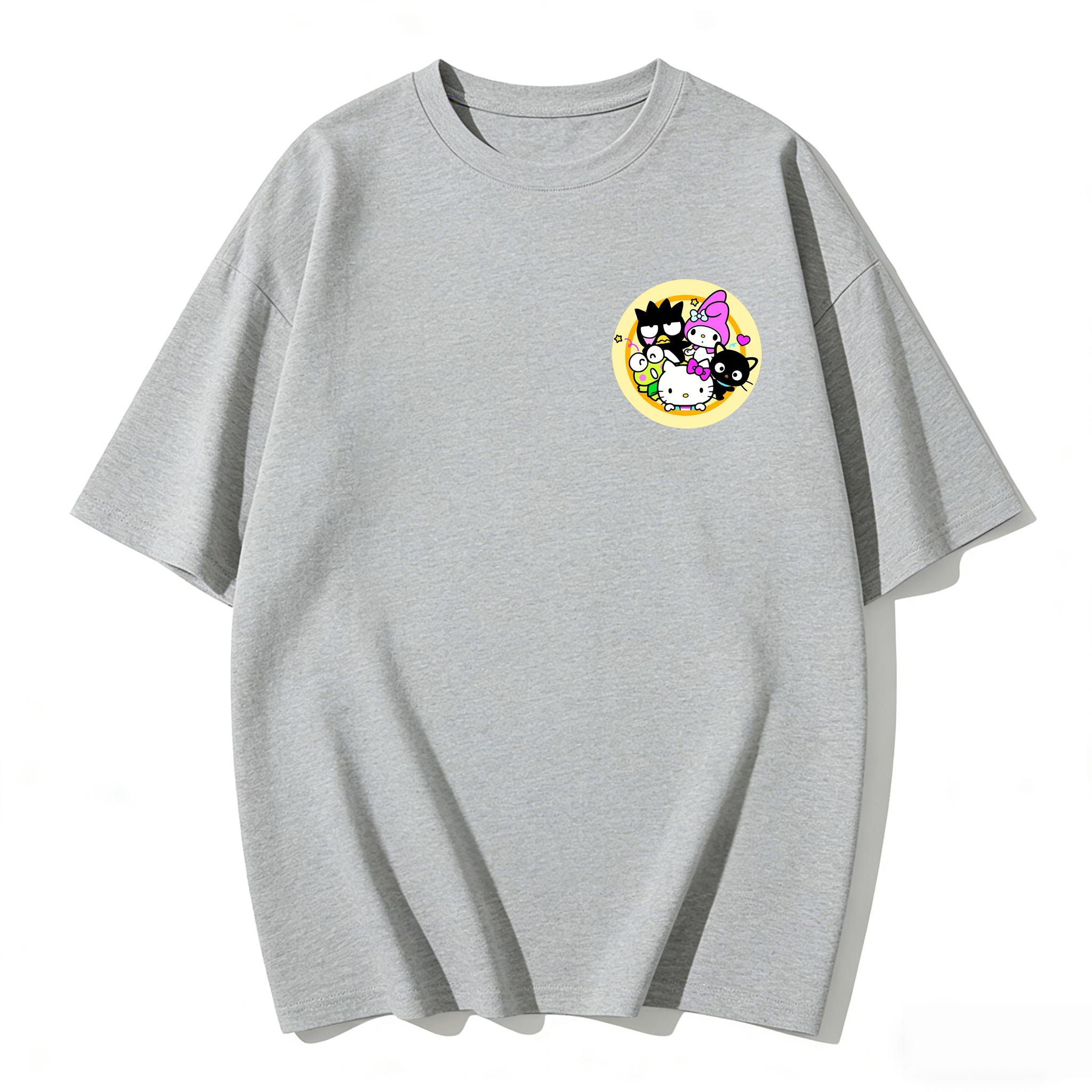

2026 new Summer Cute Sanrio TShirts Soft Cotton Short Sleeve Tees for Parents Kids Breathable Casual Daily Outfit Tops S