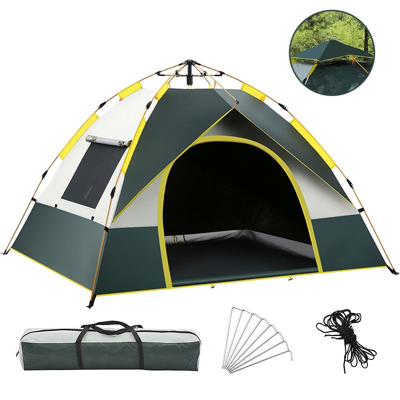 Tente de camping d'extérieur à ouverture automatique rapide, Protection solaire imperméable, Abri de pique-nique sans montage, Espace large pour la famille, Plage, Douce et confortable