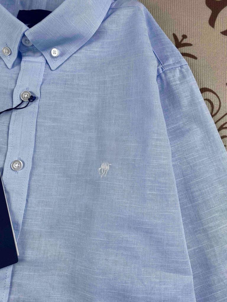 RL Ralph Lauren Dámské lněné polo tričko s logem Little Pony - Dlouhý rukáv, Vyšívané, Ochrana proti slunci, Jaro/Podzim.