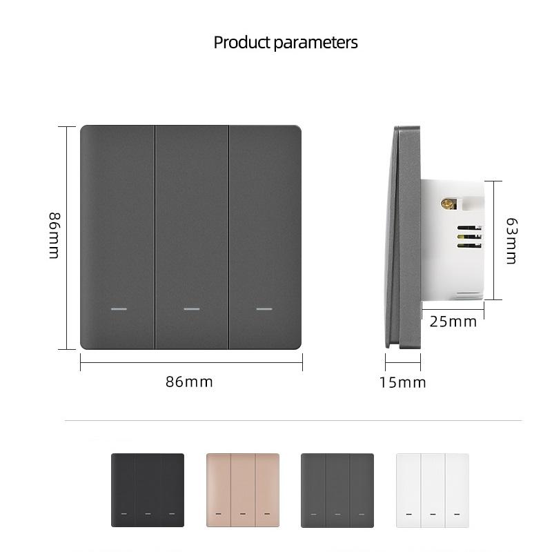 Zigbee Smart Life Double Pole 10A EU Standard Light Switch with Alexa Voice Control and PC Material for Smart Home