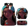 Moana Printed Backpack Large Capacity Sports Backpack Primary And Secondary School School Bag Three-Piece Set