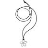 Handmade Adjustable Bohemian Floral Pendant Necklace For Women Comfortable Black Leather Cord Clavicle Jewelry Gift