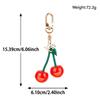 Fashionable Red Cherry Resin Keychain Smiley Face Bag Pendant Women's Backpack Accessory Dangle Keyring