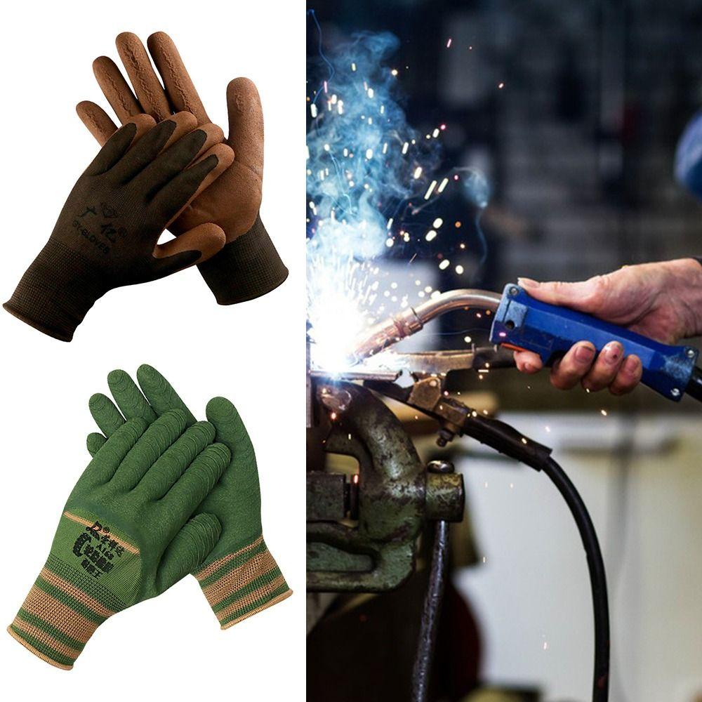 

Рабочие перчатки с нейлоновым резиновым покрытием, 13 игл, эластичные варежки, латексные рабочие перчатки для сварки и резки