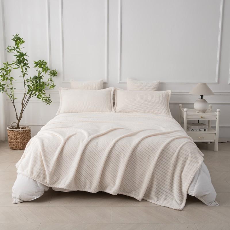 Thick Flannel Blanket Plaid Fleece Throw All Season Pet Bed Cover Air Conditioner Soft Coral Home