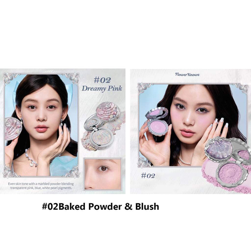 Flowerknows Shell's Jewel Makeup Gift Set Eye Blush Lip Glaze Setting Powder Correcting Primer For Women Full Kit