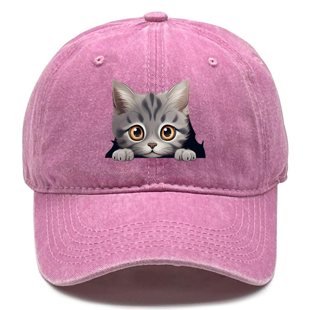 Cute Cat Print Snapback Sun Hat Cat Avatar Woman's Cap Cozy Adjustable Strap Baseball Hat Perfect For Outdoor Accessory