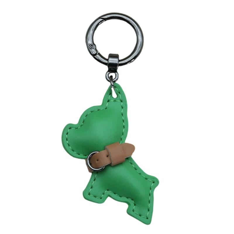 Car Hanging Ornament Key Chain PU Leather French Bulldog Key Chain Creative Gift Bag Charm Pendant Decoration
