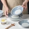Japanese Style Underglaze Ceramic Deep Plates (Set of 2)