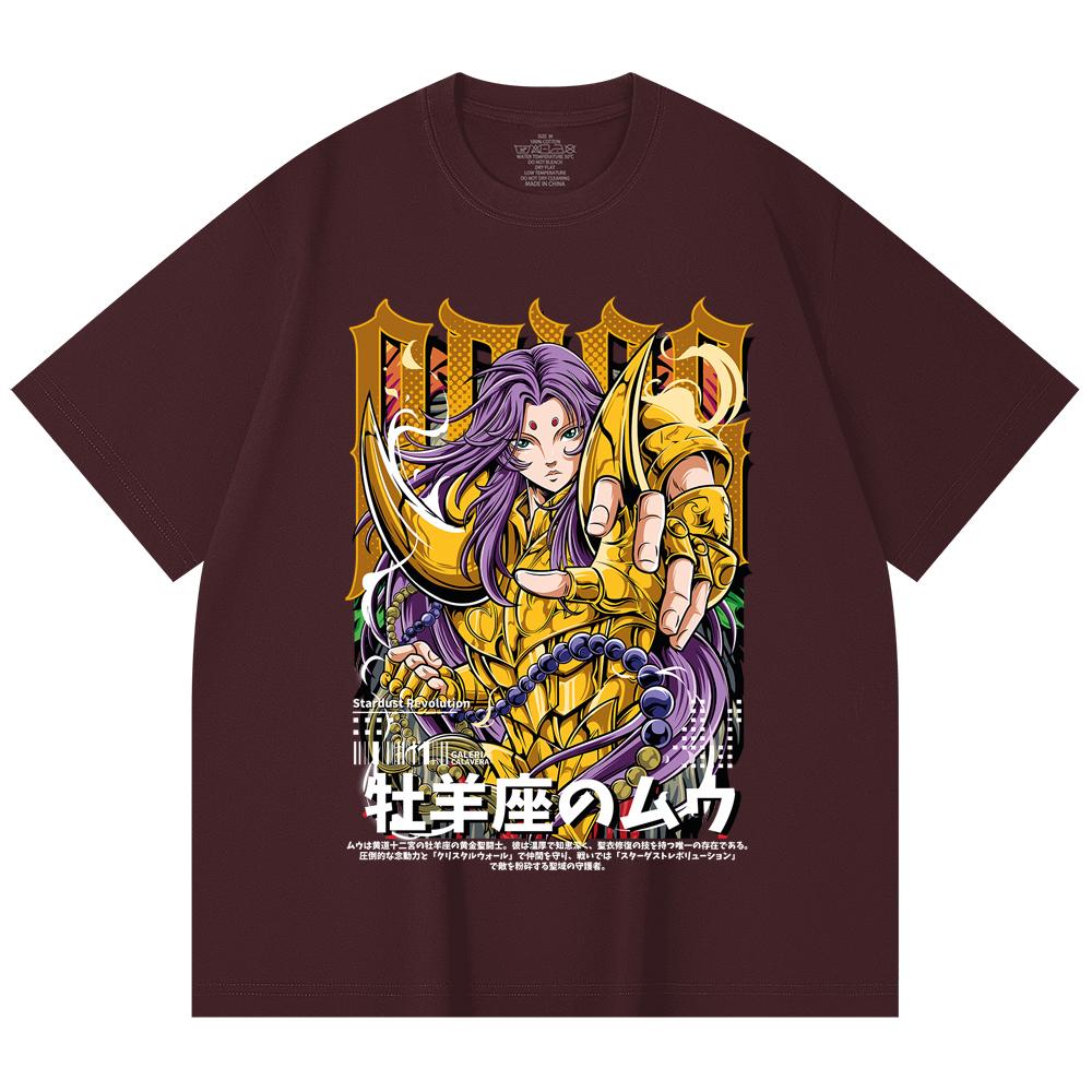 

230 Gsm 100% Cotton Saint Seiya V26 Aries Print Unisex Heavy Cotton T Shirt 2XL