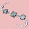 Prehnite Cabochon Gemstone Silver Jewelry Bracelets 7''Adjusable