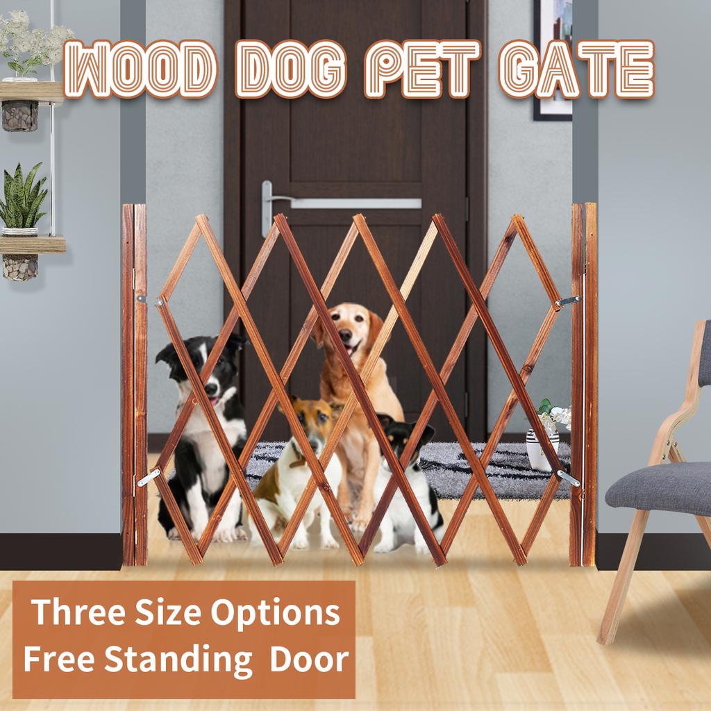 S/M/L Wood Pet Dog Baby Gate Fence Folding Protection Indoor Barrier