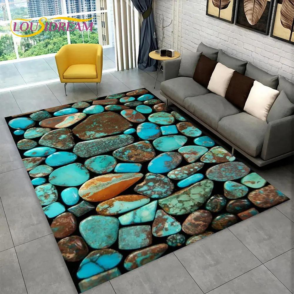 טביעת רגל תלת מימדית אבן חוף שטח שטיח חלוקי נחל, שטיח שטיח לבית סלון חדר שינה ספה שטיח לדלת עיצוב מטבח מחצלת רצפה מונעת החלקה