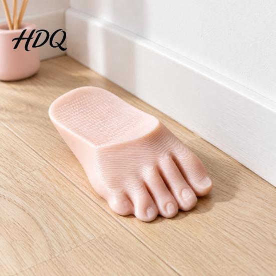 Easy Install Door Stopper 3D Printed Foot Shaped Doorstop Non-Slip Wedge for Floor Reliable Stop Study Decorative Holder Home Office Bedroom,
