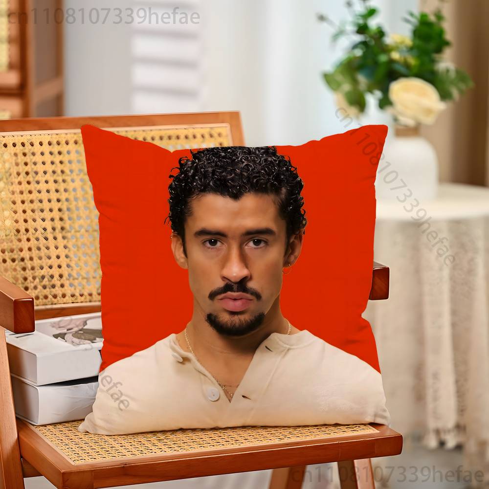 BBad BBunny Singer Throw Pillow Case For Decoration 30cm 50cm 55cm Square Home Pillowcase Case