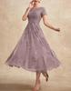 2026 Elegantes Spitzen-Patchwork-Abendkleid in Übergröße