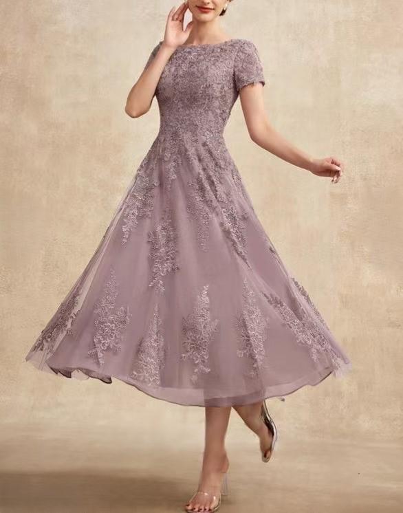 2026 Elegantes Spitzen-Patchwork-Abendkleid in Übergröße