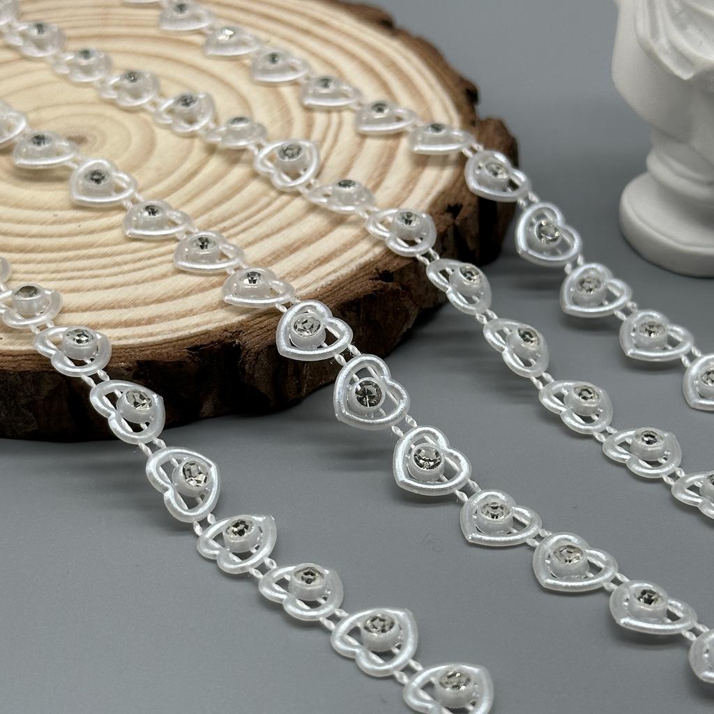 Sewing Lace Trim Rhinestone Plastic Cup Chain Pearl Banding DIY Bracelet Wedding Accessories