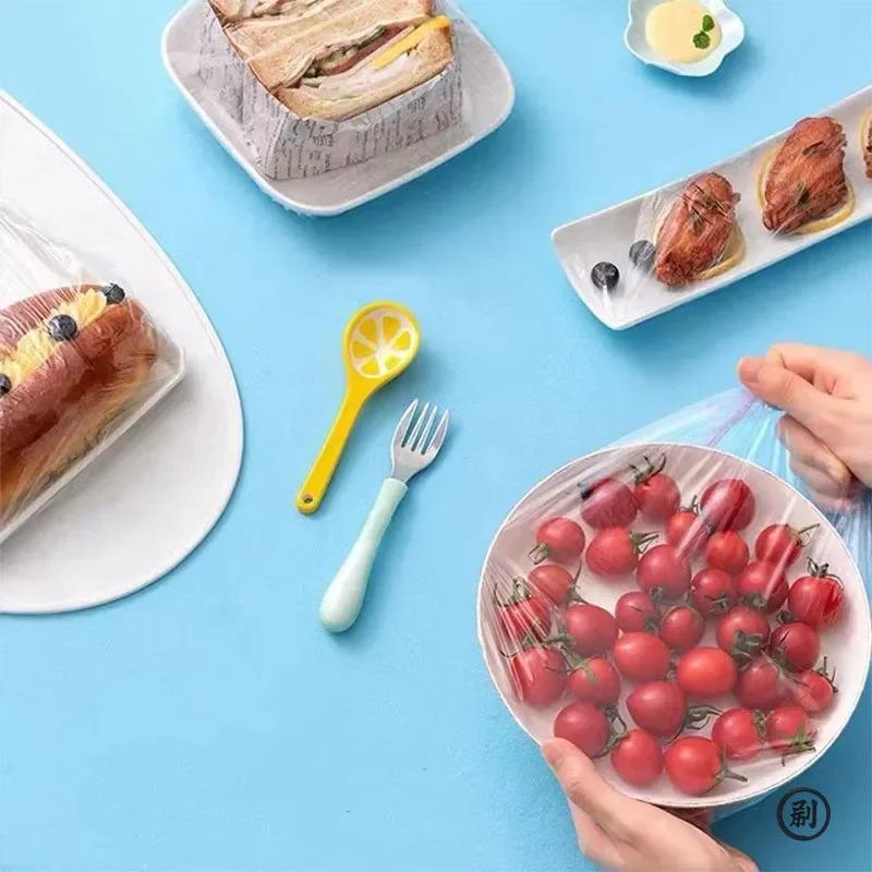Food Grade Transparent Non Tear PE Plastic Household Refrigerator Fresh-keeping Cover Disposable Fresh-keeping Film Sleeve