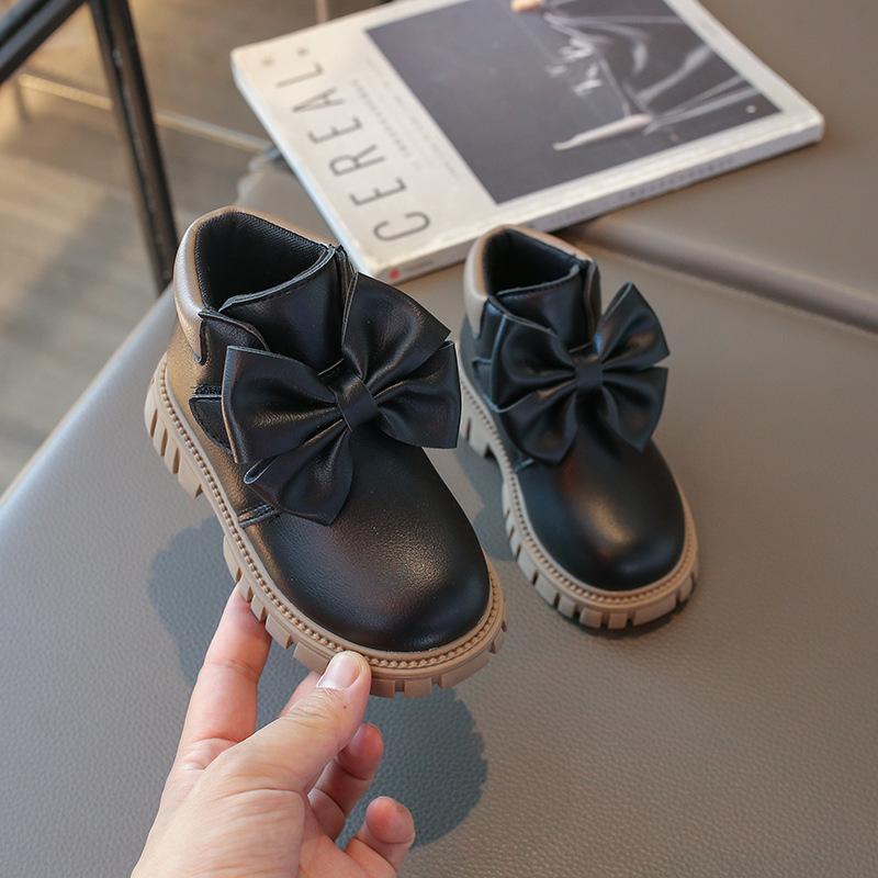 

Autumn Children s Ankle Boots Girls Bow-knot Princess Shoes Sweet Kids Boots Non Slip Comfort Casual Toddler Boots 21-30 30 чорний
