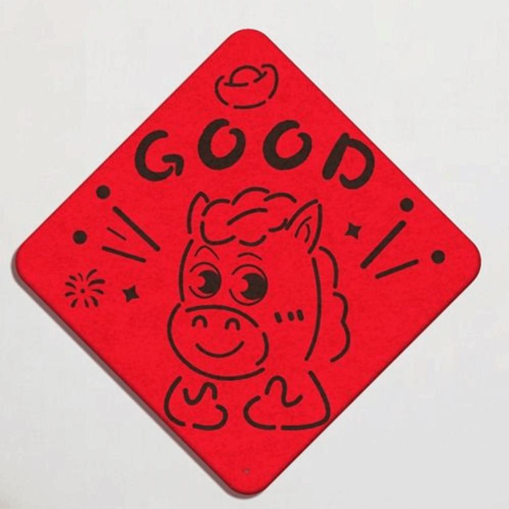 Chinese Style 2026 Horse Year Door Sticker Felt Fu Character Sticker Door Decoration