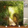 Waterproof Shower Curtain Modern 3D Printing Forest Shower Curtain Natural Landscape Bath Curtain With Hooks For Bathroom