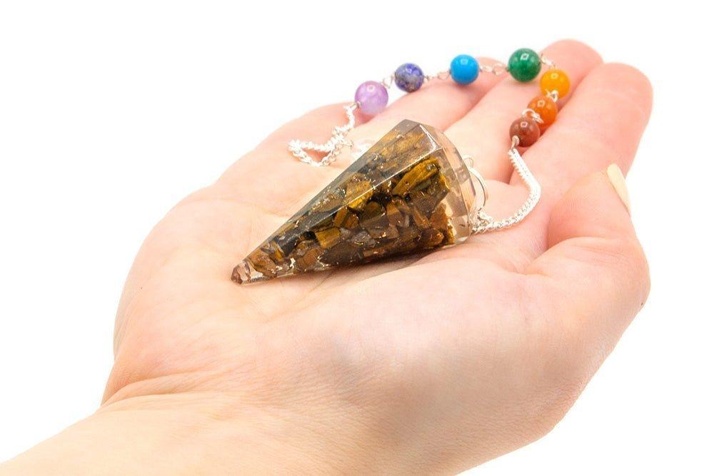 Orgonite Dowsing Pendulum - Tiger's Eye Chakra