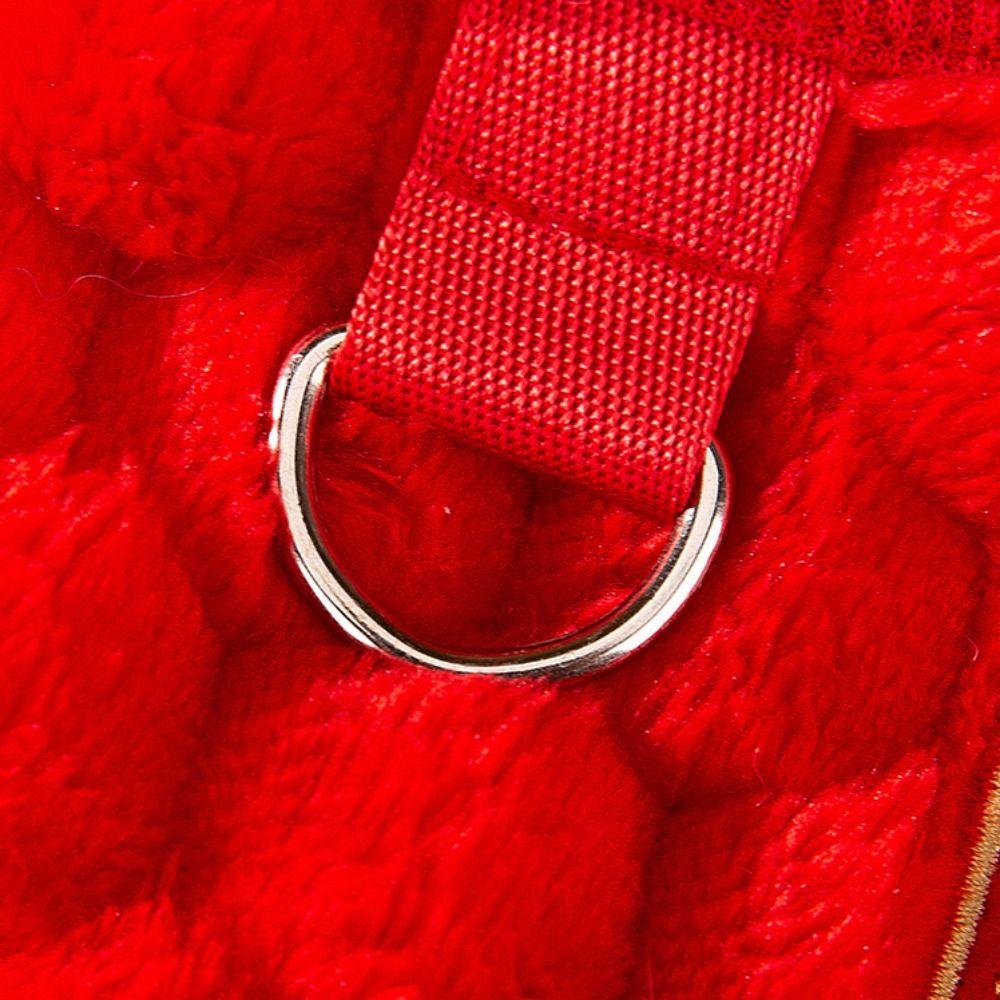 Pet Costume Warm Dancing Lion Cat Coat Red Embroidered New Year Pet Vest Fluffy Soft Winter Dog Jacket Photo Props