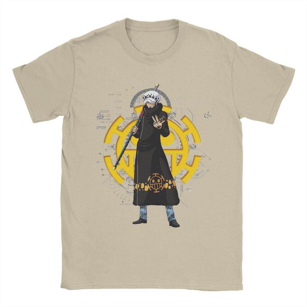 Trafalgar Law Ones Pieces T Shirts for Men 100 Cotton Funny TShirts O Neck Tee Shirt Short Sleeve Clothes Unique