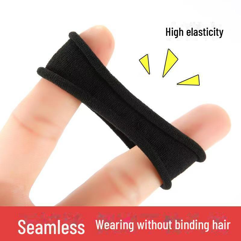 

Черная высокоэластичная прочная резинка для волос - неразрушающаяся повязка на голову с кожаным покрытием для высоких хвостов